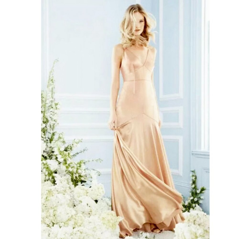 Jill Jill Stuart Satin Maxi Gown Blush Trumpet Mermaid - 2